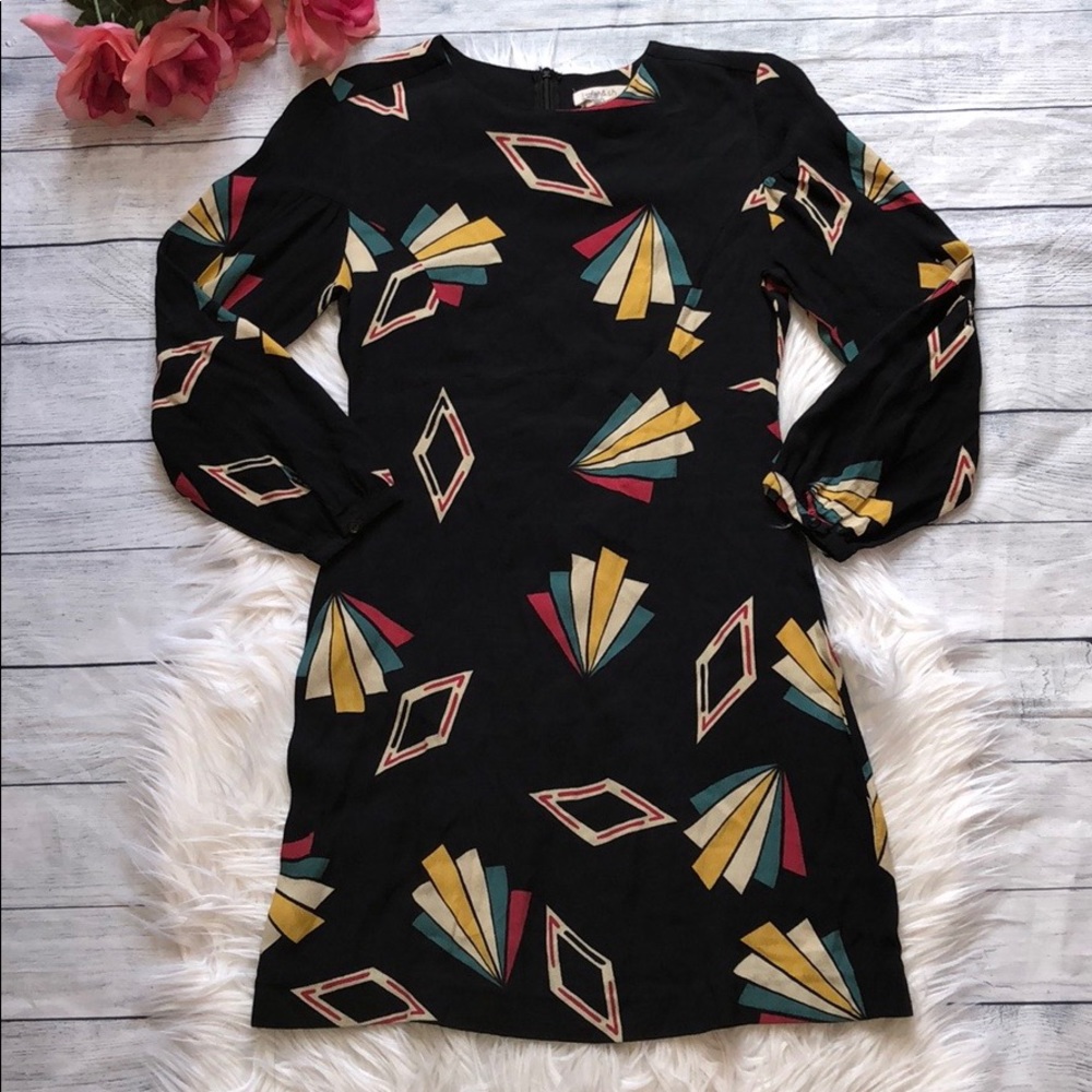 Ba&sh Geometric Violette Mini Black  Shift Dress
